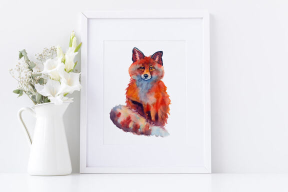 Squirrels and foxes watercolor Forest Clipart