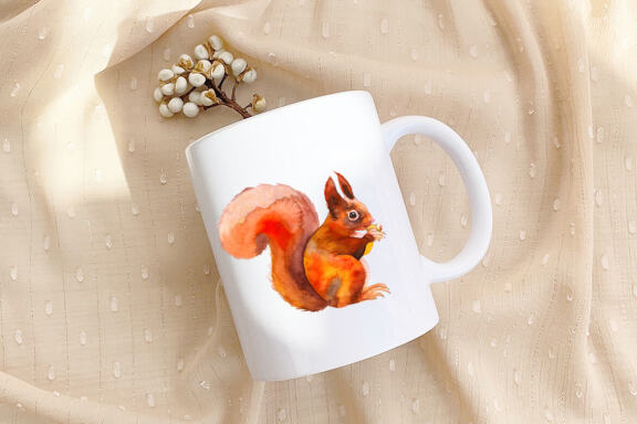 Squirrels and foxes watercolor Forest Clipart