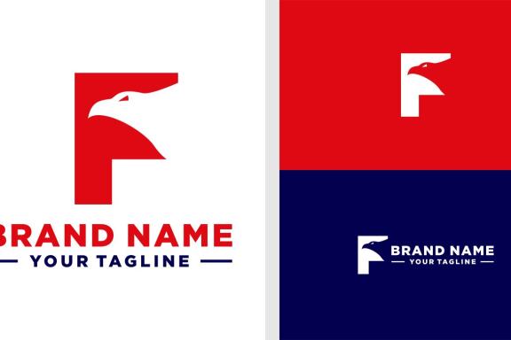LETTER F LOGO FALCON NEGATIVE SPACE EDITABLE