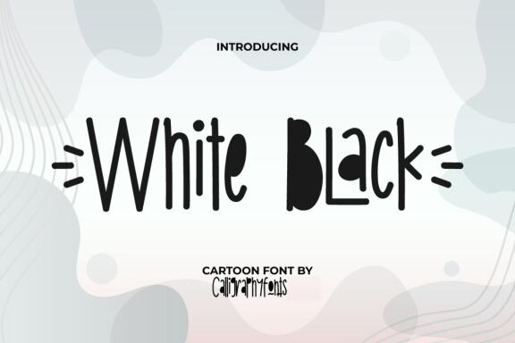 White Black Cartoon Font