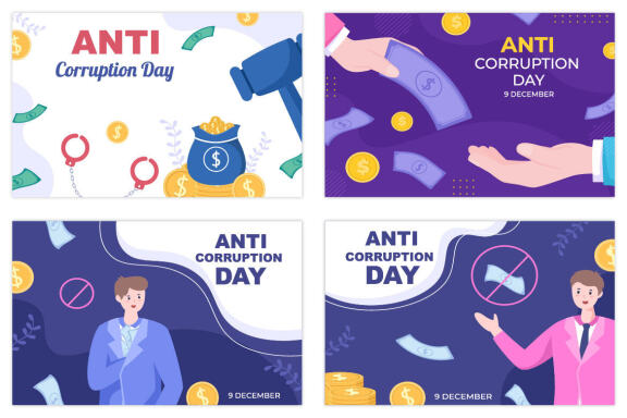 20 Anti Corruption Day Flat Design Illustration
