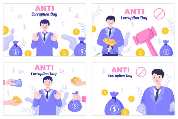 20 Anti Corruption Day Flat Design Illustration