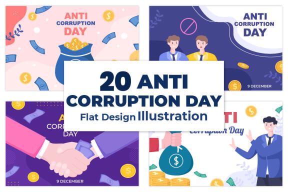 20 Anti Corruption Day Flat Design Illustration