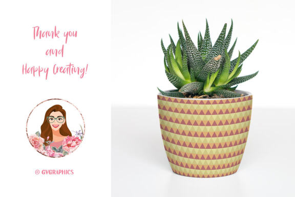 Vector Succulents, Cacti and Doodles Patterns and Digital Papers