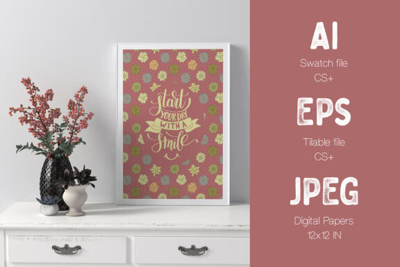 Vector Succulents, Cacti and Doodles Patterns and Digital Papers