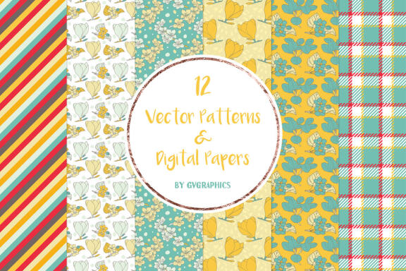 FREE Vector Spring Flowers Patterns & Digital Papers