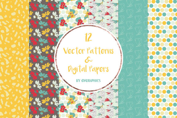 FREE Vector Spring Flowers Patterns & Digital Papers