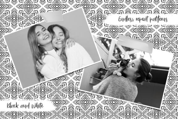 FREE Black and White Vector Patterns and Digital Papers Set 1