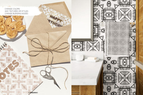 FREE Black and White Vector Patterns and Digital Papers Set 1