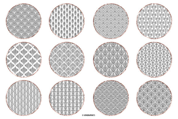 Hand Drawn Black and White Vector Patterns and Digital Papers Set 2