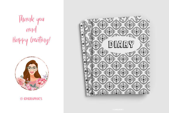 Hand Drawn Black and White Vector Patterns and Digital Papers Set 3