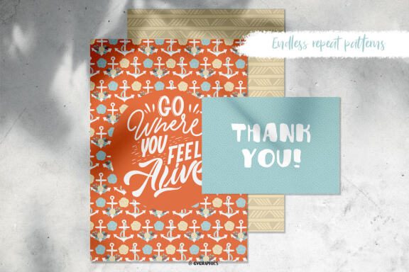 Vector Summer Patterns and Digital Papers