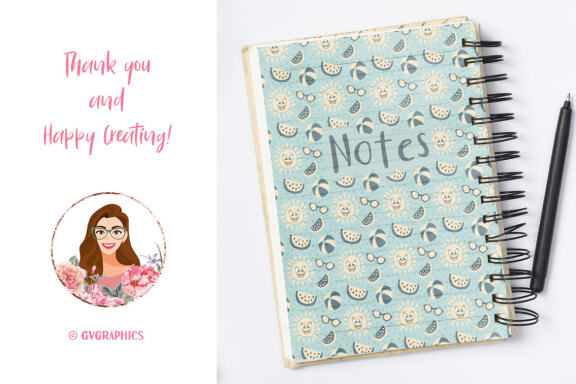 Vector Summer Patterns and Digital Papers