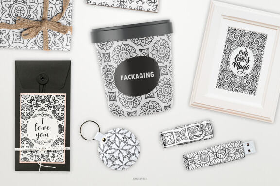 Monochrome Ornaments Vector Patterns Vol.2