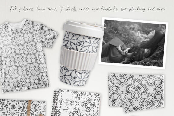 Monochrome Ornaments Vector Patterns Vol.2