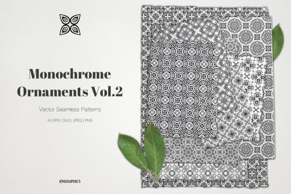 Monochrome Ornaments Vector Patterns Vol.2