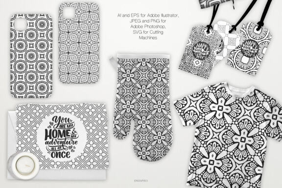 Monochrome Ornaments Vector Patterns Vol.1