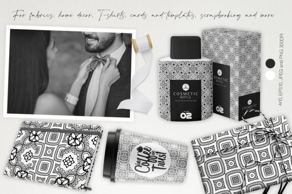 Monochrome Ornaments Vector Patterns Vol.1