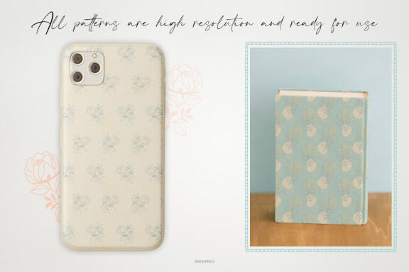 Elegant Summer Roses Vector Patterns