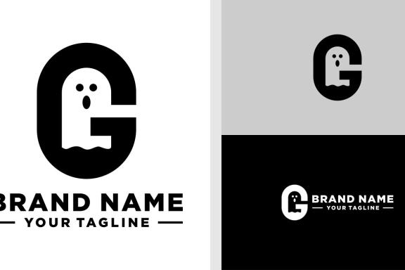 LETTER G LOGO GHOST NEGATIVE SPACE EDITABLE