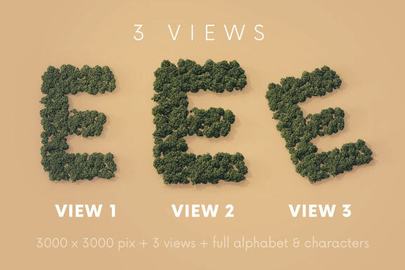 Aerial Forest - 3D Lettering