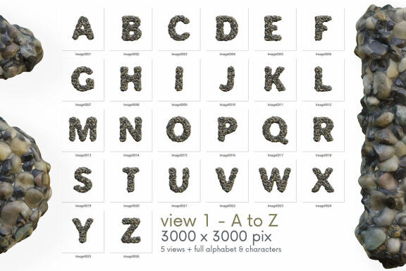 Coarse Gravel - 3D Lettering