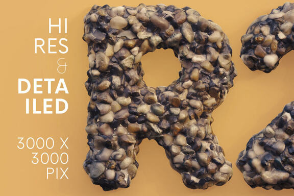 Coarse Gravel - 3D Lettering