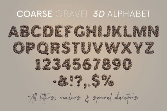 Coarse Gravel - 3D Lettering