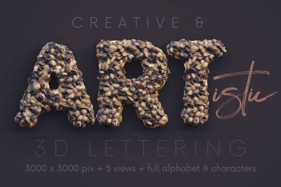 Coarse Gravel - 3D Lettering