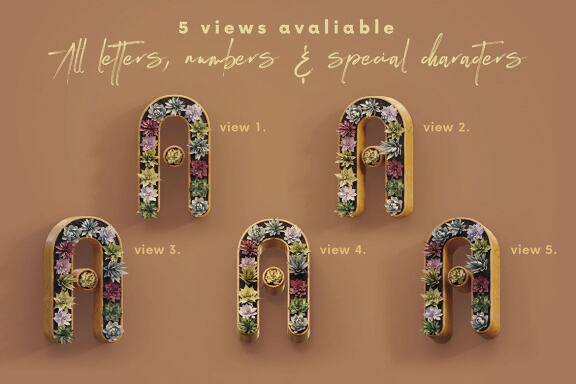 Cactus In Pot - 3D Lettering