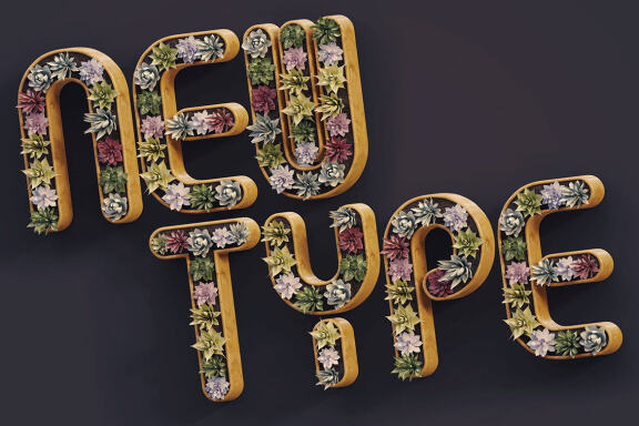 Cactus In Pot - 3D Lettering