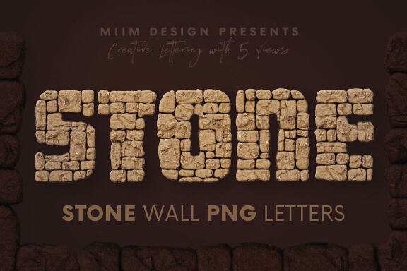 Stone Wall - 3D Lettering