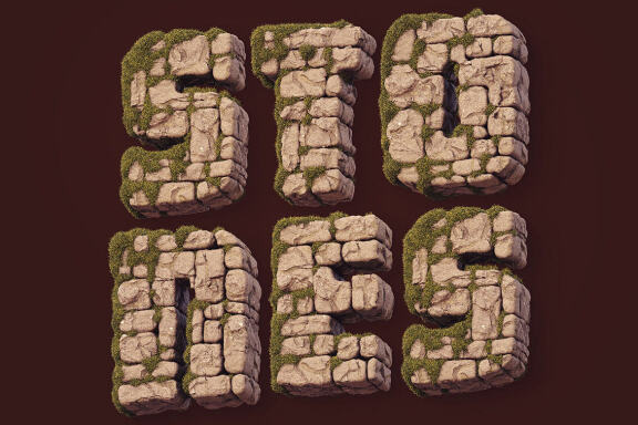 Stone Wall - 3D Lettering