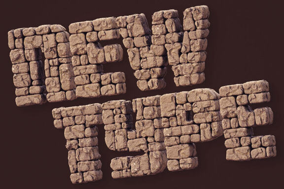 Stone Wall - 3D Lettering