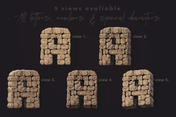 Stone Wall - 3D Lettering