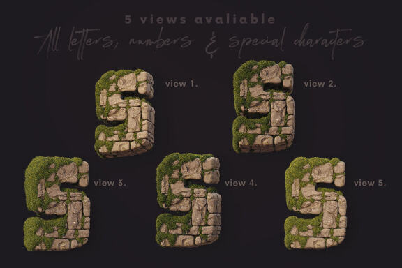 Stone Wall - 3D Lettering