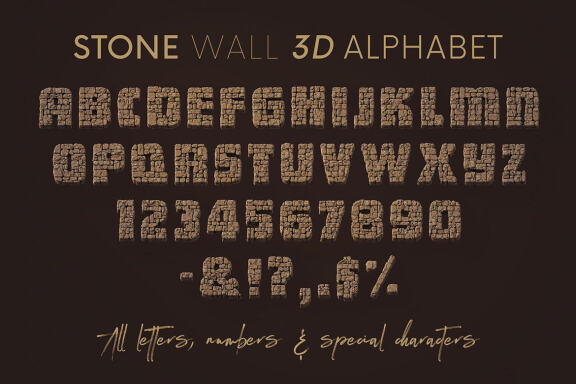 Stone Wall - 3D Lettering