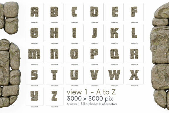 Stone Wall - 3D Lettering