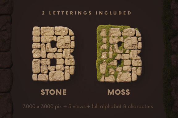 Stone Wall - 3D Lettering