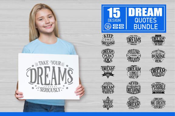 Dream quotes SVG bundle
