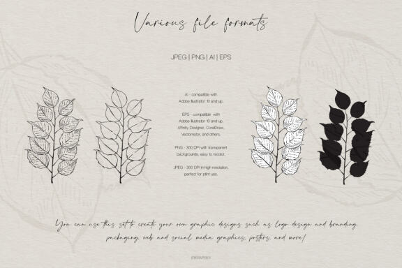 Leaves and Branches Botanical Vector Set Vol. 1