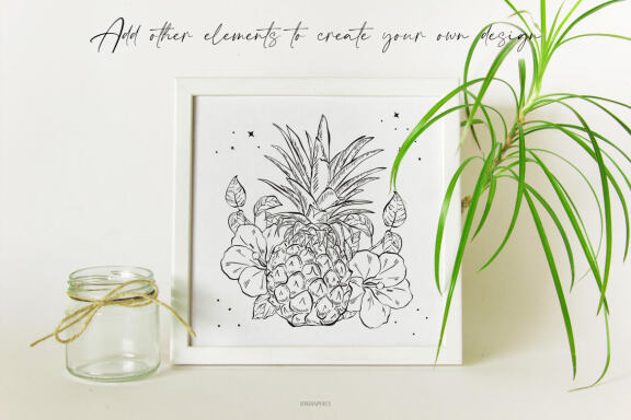 Hand Drawn Fruits and Veggies Vector Illustrations