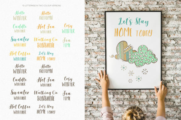 Hot Coffee Cold Weather Vector Illustrations