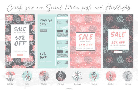 Summer in Hawaii Vector Patterns