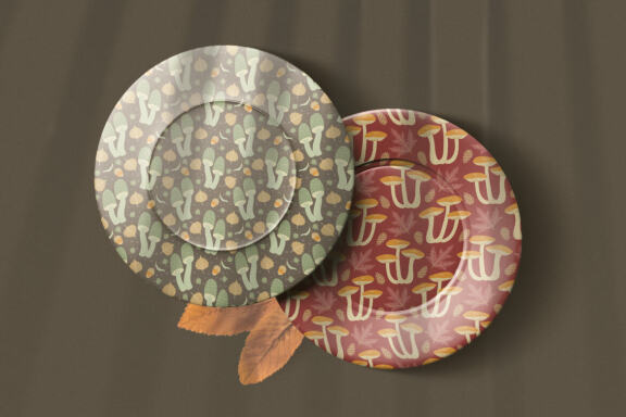 The Mushroom Forest Vector Patterns