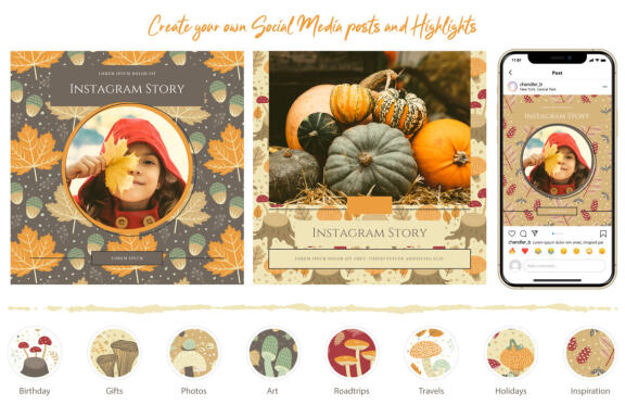 The Mushroom Forest Vector Patterns