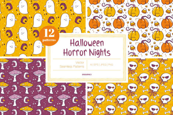 Halloween Horror Nights Vector Patterns