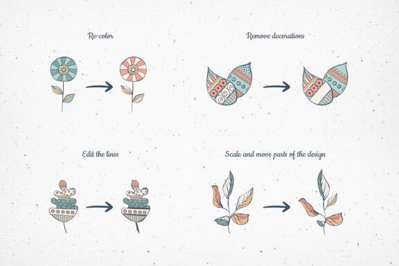 Winter Botanicals Vector Illustrations