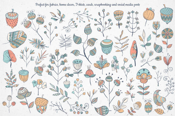 Winter Botanicals Vector Illustrations