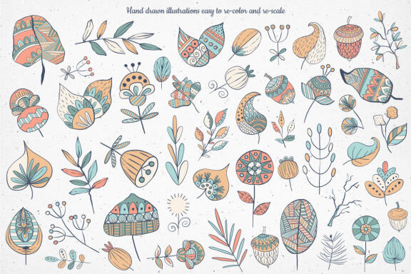 Winter Botanicals Vector Illustrations